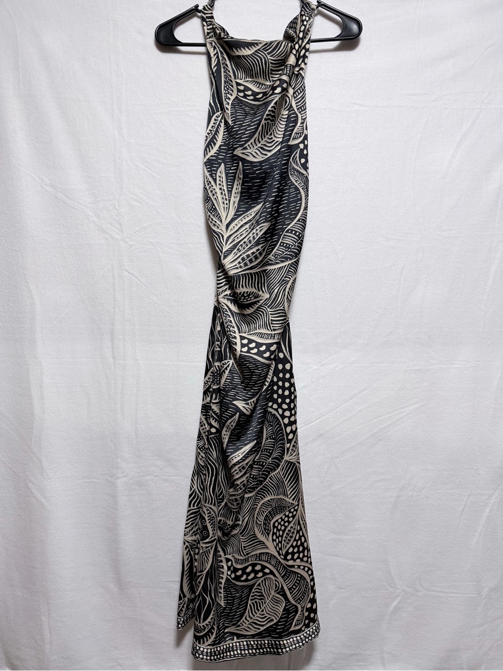 Antonio Melani Silk High Neck Print Maxi Dress Sz 0